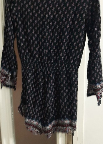 Bohem Siyah Düğmli kısa tulum - Görsel 5