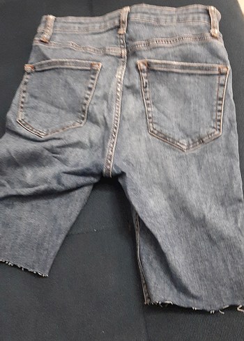 Kadın Mavi Kısa Kot Şort - Görsel 2