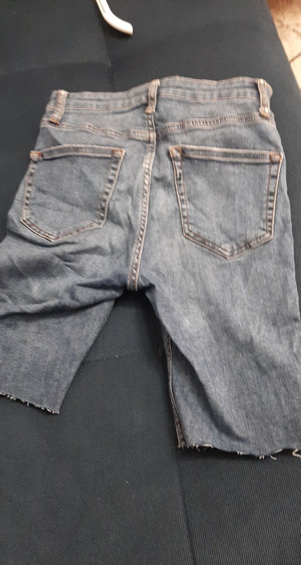 Kadın Mavi Kısa Kot Şort - Görsel 2