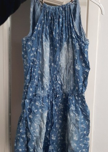 Kızlar için Batik Desenli Kot Tulum - Görsel 3