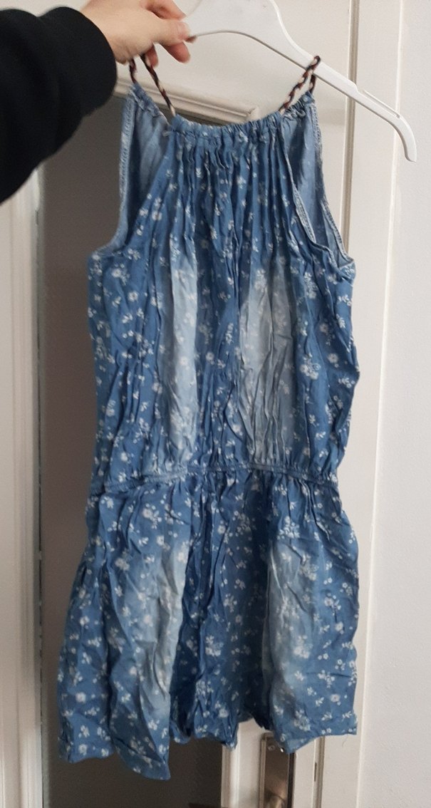 Kızlar için Batik Desenli Kot Tulum - Görsel 3