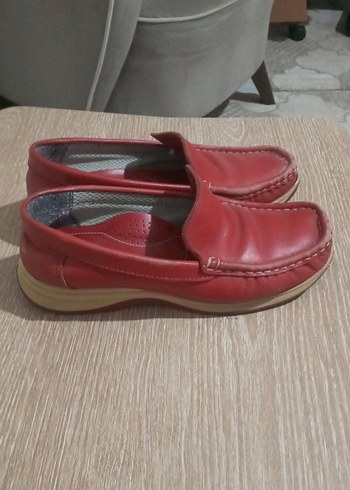 Klasik Erkek Çocuk Kırmızı Deri Loafer - Görsel 3