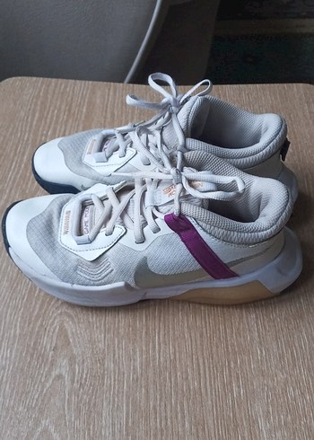 Gri Beyaz Kadın Spor Ayakkabı Velcro Detaylı - Görsel 2