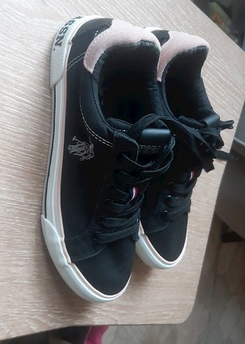 U.S Polo Assn. Siyah USPA Kadın Spor Ayakkabı Velcro