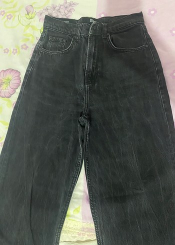 Düğmeli Siyah Batik Desenli Kadın LTB Jean