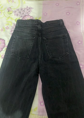 xs Beden Düğmeli Siyah Batik Desenli Kadın LTB Jean