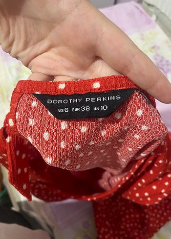 Zara Uzun Kollu Kırmızı Puantiyeli Fırfırlı Elbise