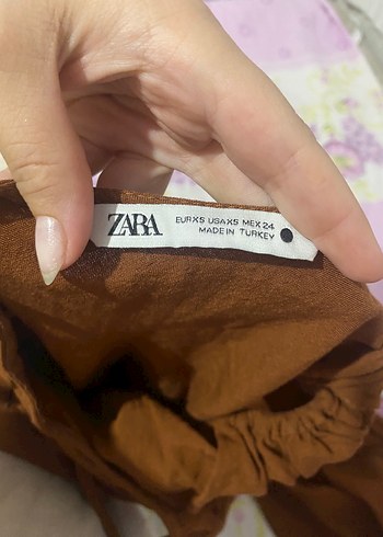 Zara Toprak tonları Kahverengi Drapeli Askılı zara Uzun Elbise
