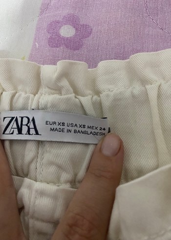 xs Beden Beyaz Kemerli Rahat Kesim Keten Kadın Pantolon ZARA
