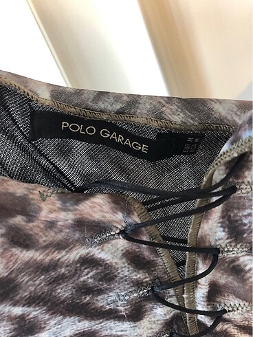m Beden Polo Garage leoparlı midi elbise
