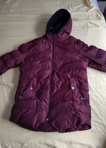 Bordo Fermuarli erkek Kışlık Mont