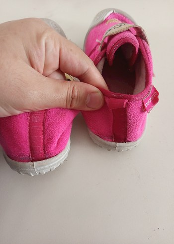 Pembe Kız Çocuk Sıcak Terlik Velcro Bantlı - Görsel 4