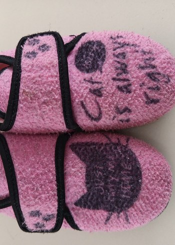 Kız Çocuk Pembe Polar Kaydırmaz Terlik - Görsel 5