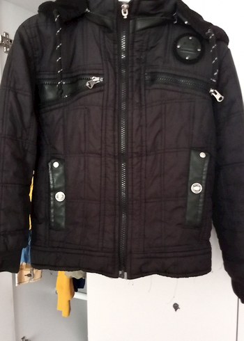 Erkek Çocuk Siyah Fermuarlı Street Wear Mont - Görsel 4