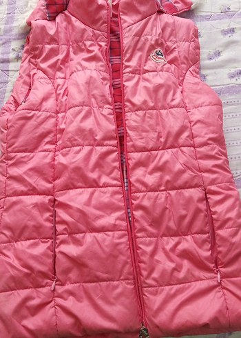 Kız Çocuk Pembe Fermuarlı Yelek - Görsel 2