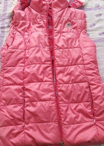 Kız Çocuk Pembe Fermuarlı Yelek - Görsel 3