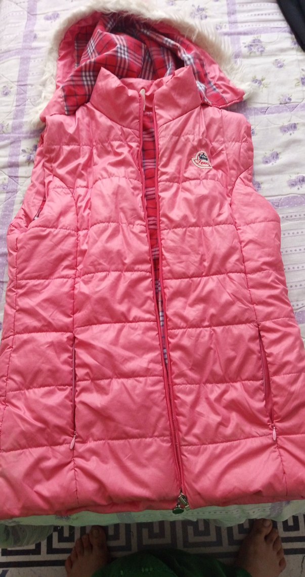 Kız Çocuk Pembe Fermuarlı Yelek - Görsel 5