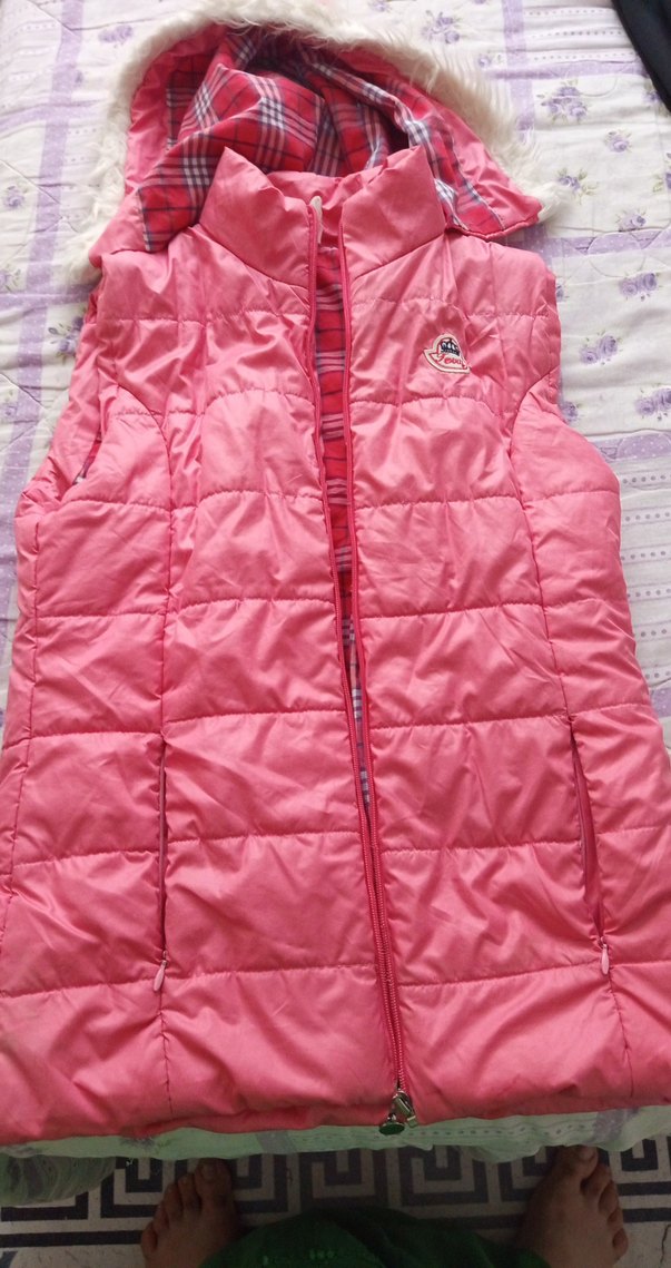 Kız Çocuk Pembe Fermuarlı Yelek - Görsel 4