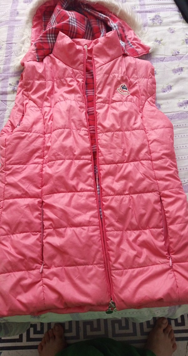 Kız Çocuk Pembe Fermuarlı Yelek - Görsel 2