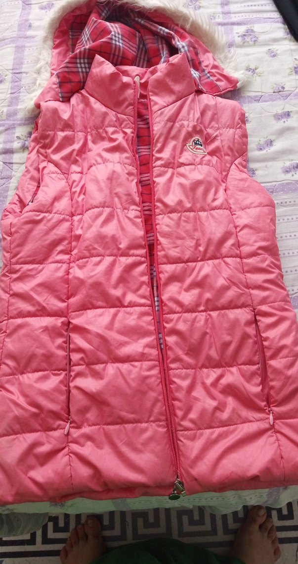 Kız Çocuk Pembe Fermuarlı Yelek - Görsel 3