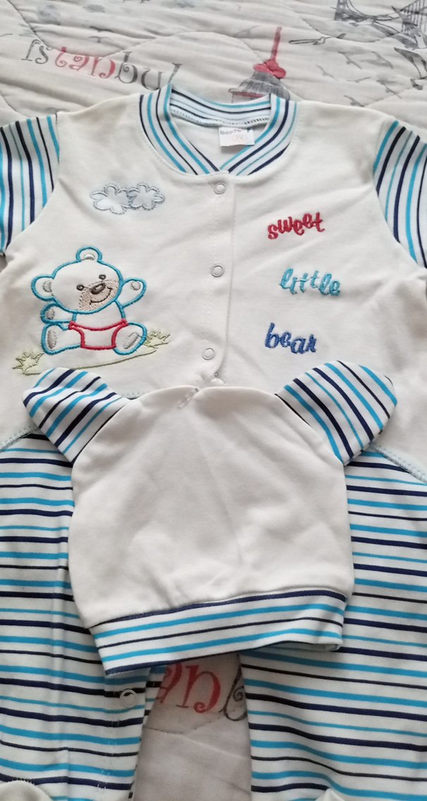 Renkli Nakışlı Bebek Hastane Tulumu - Görsel 3