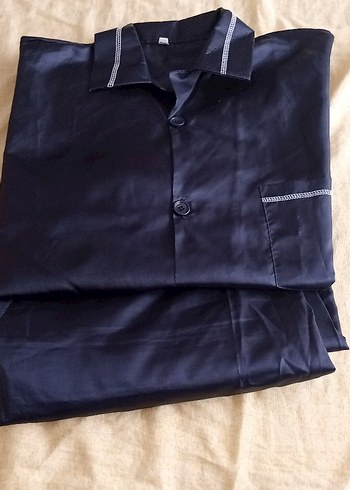 lacivert uzun  Kollu erkek   Pijama Takımı - Görsel 3