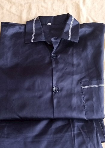 lacivert uzun  Kollu erkek   Pijama Takımı - Görsel 5