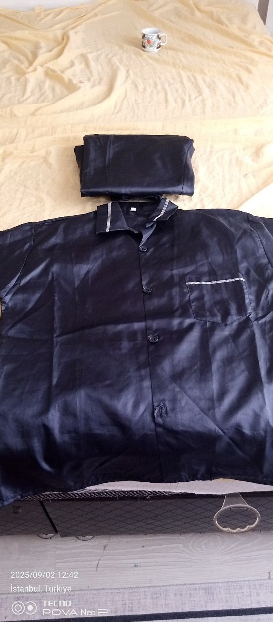 lacivert uzun  Kollu erkek   Pijama Takımı - Görsel 2