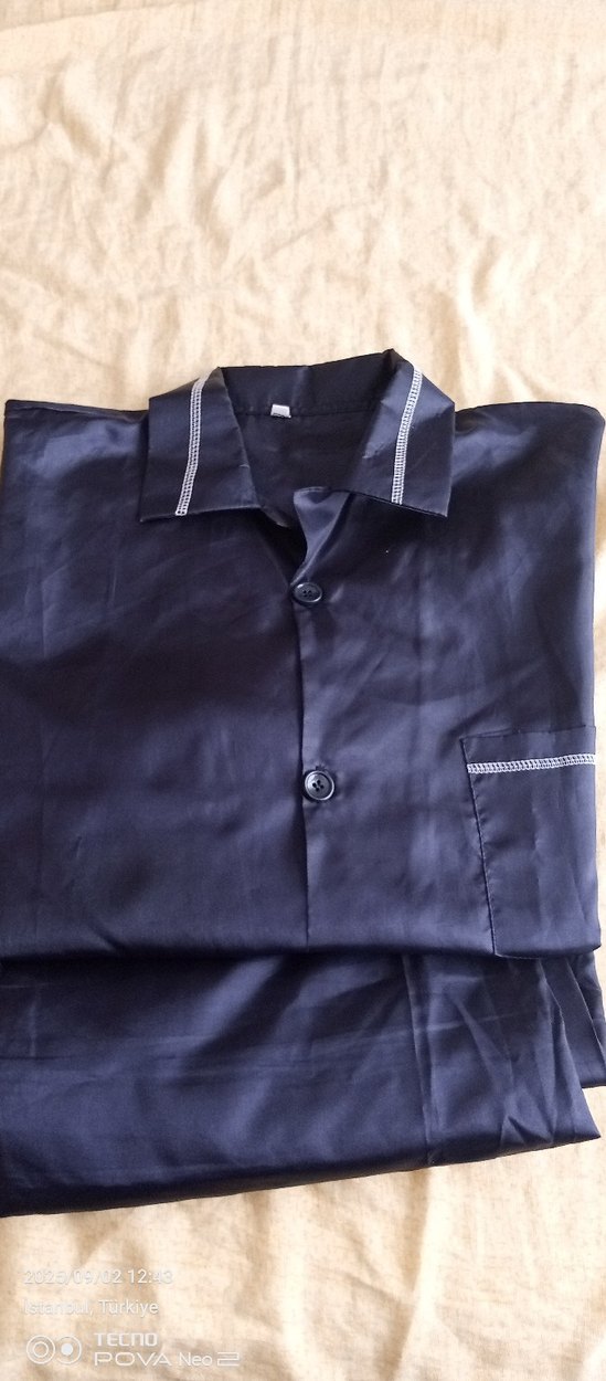 lacivert uzun  Kollu erkek   Pijama Takımı - Görsel 4