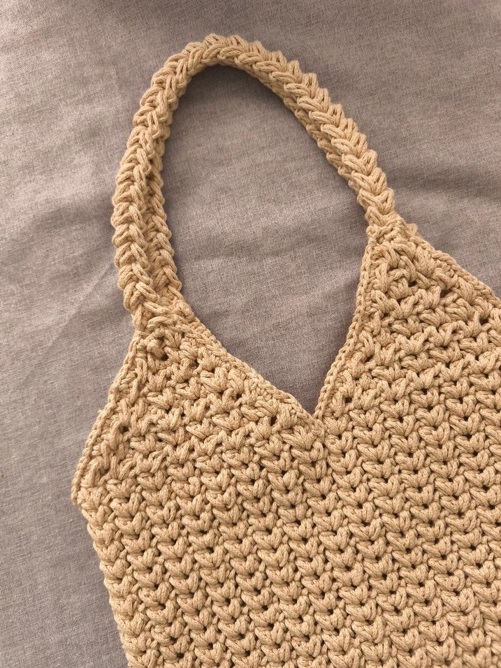 Bej Örgü Kadın Çanta - Görsel 3