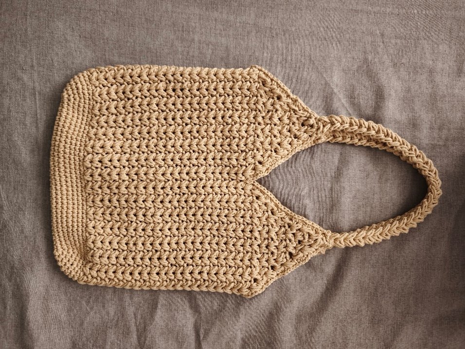 Bej Örgü Kadın Çanta - Görsel 2