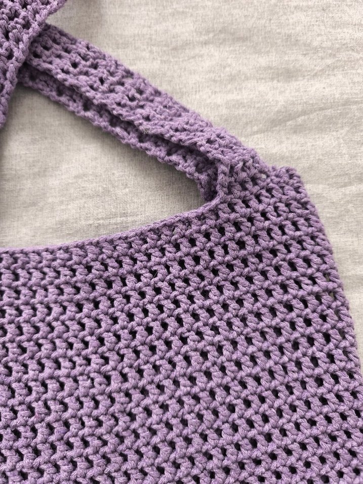 Mor Dantelli Örgü Kadın Çanta - Görsel 2