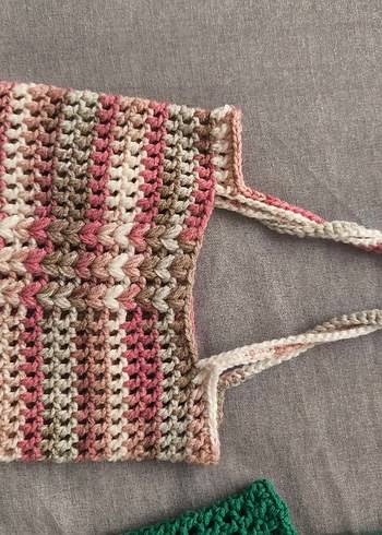 Bohem Çok Renkli Örgü Kadın Çanta - Görsel 5