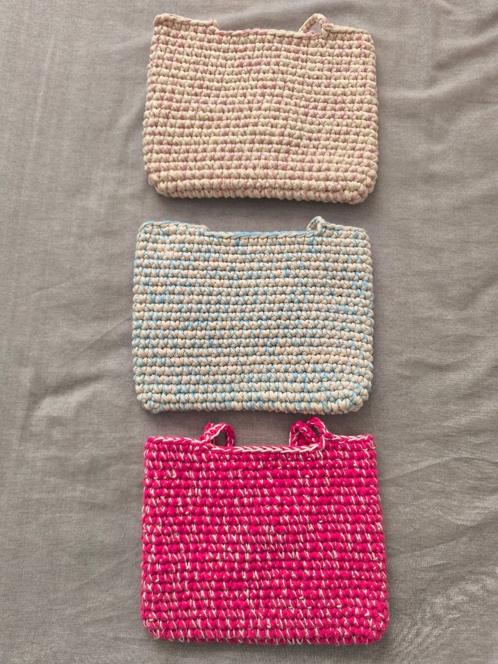 Pembe Triko Örgü Kadın Çanta - Görsel 2