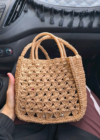 Kahverengi Örgü Kadın Çanta - Görsel 2