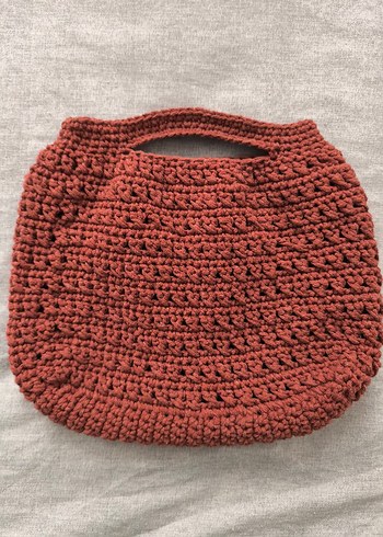 Kahverengi Örgü Kadın Çanta - Görsel 2