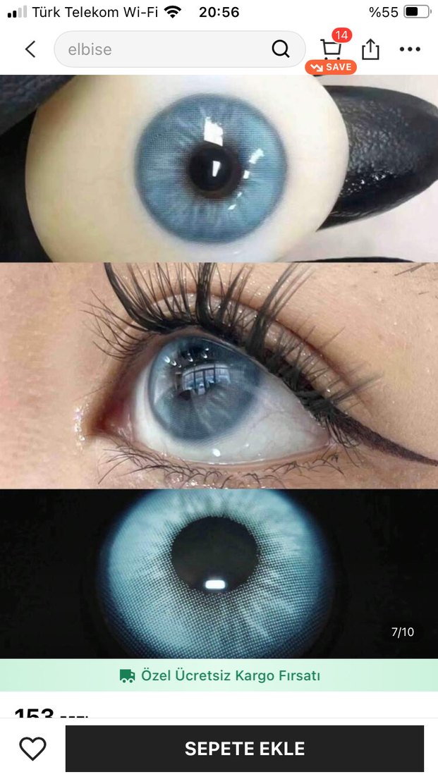 Gri Renkli Kontakt Lens - Görsel 3