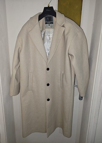 Bej Erkek Midi Düğmeli Kaban - Görsel 2