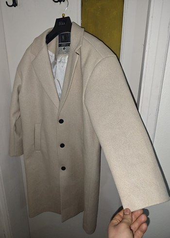 Bej Erkek Midi Düğmeli Kaban - Görsel 3