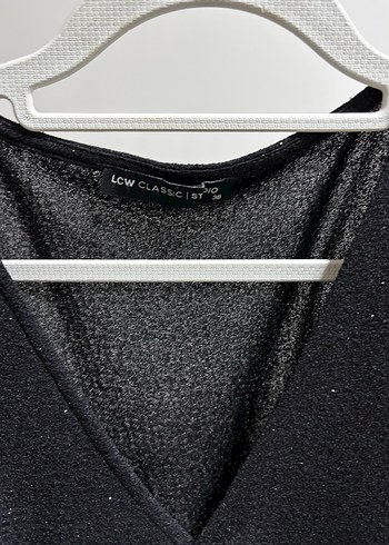 Siyah Drapeli V Yaka Midi Elbise - Görsel 3