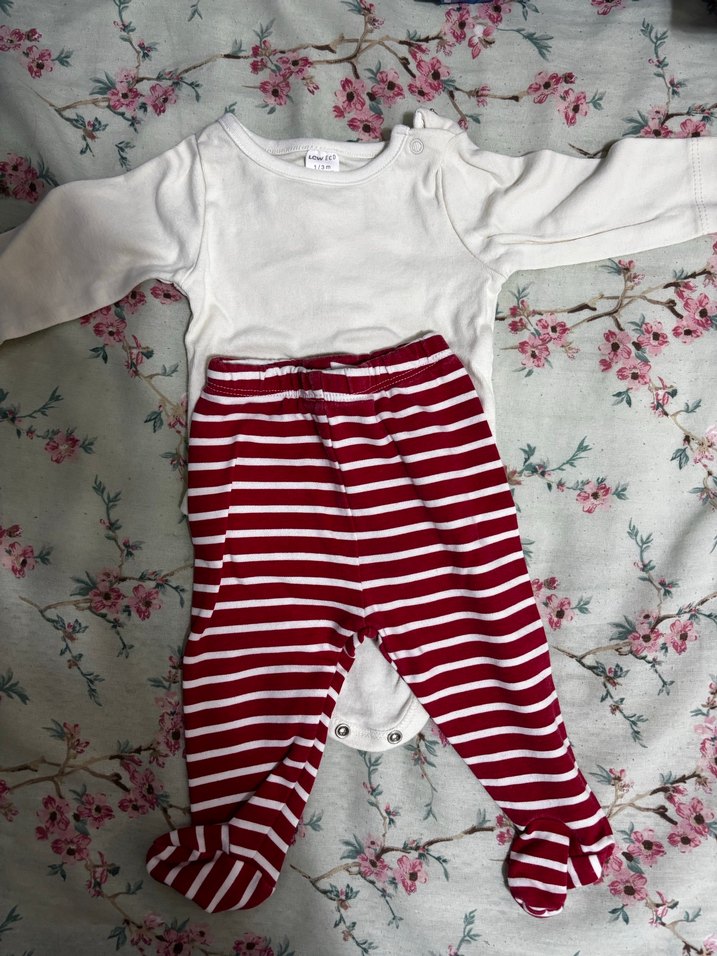 Uzun Kollu Beyaz Örgü Bebek Takımı - Görsel 2