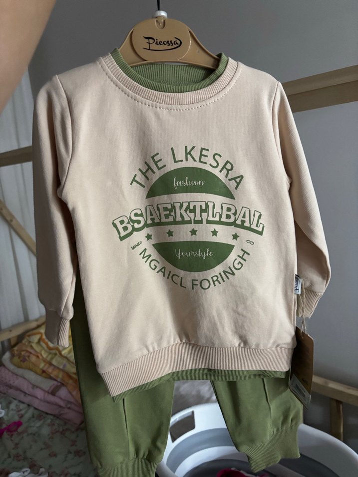 Erkek Bebek Yeşil Baskılı Sweatshirt - Görsel 2