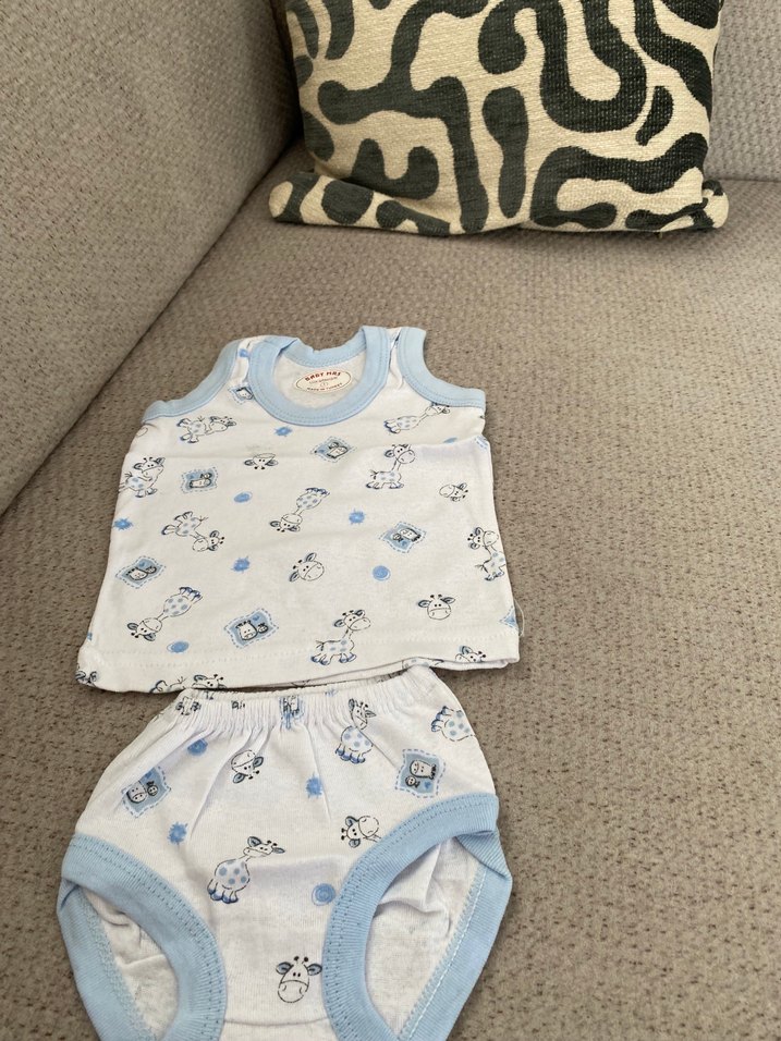 Uzun Kollu Bebek Body ve atlet don set - Görsel 4