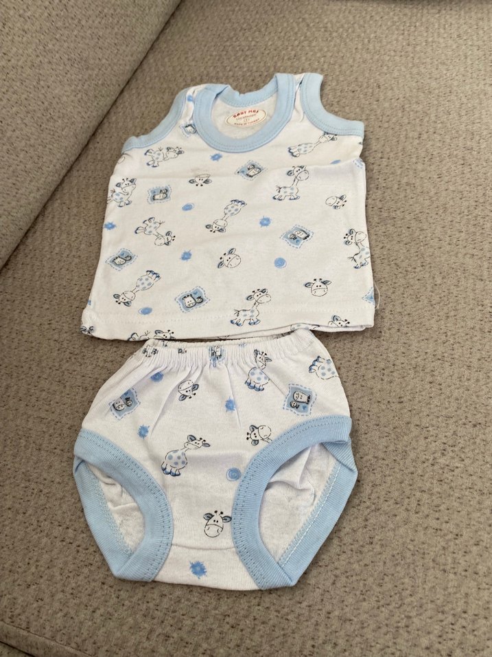 Uzun Kollu Bebek Body ve atlet don set - Görsel 3