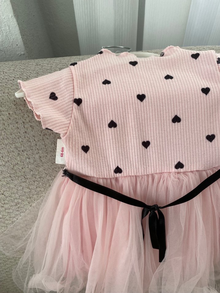 Kız Çocuk Pembe Tüllü elbise - Görsel 3