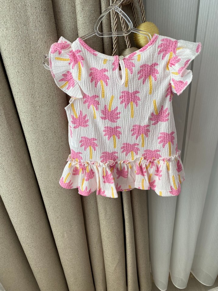 Koton Kız Çocuk Pembe Fırfırlı Bohem Elbise - Görsel 2