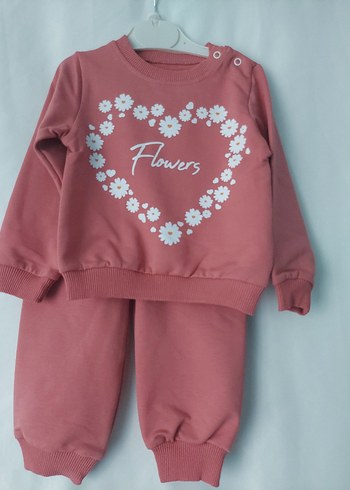 Kız Çocuk Pembe Çiçek Baskılı Sweatshirt