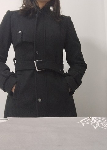 Siyah Midi Kadın Ofis Kabanı - Görsel 3