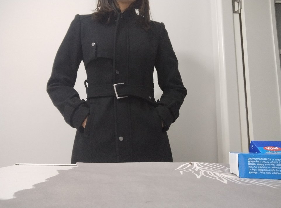 Siyah Midi Kadın Ofis Kabanı - Görsel 3