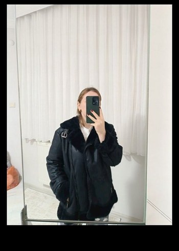 Siyah Kadın Deri Biker Ceket - Görsel 3